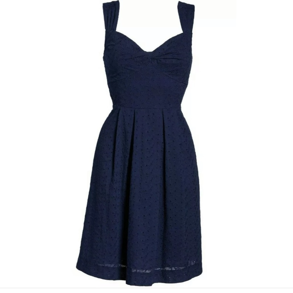 Lilly Pulitzer Cyndi dress True Navy Fishy Eyelet - Picture 5 of 11